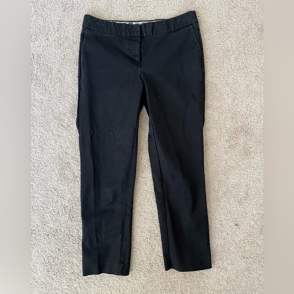 Boden Women’s Classic Black Straight Ankle Length Cotton Trousers Pants Size 6